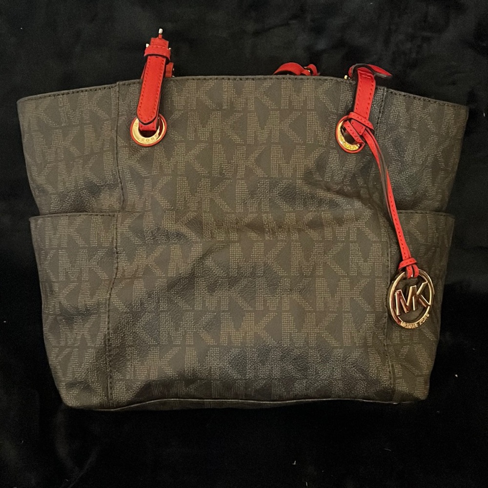 Michael Kors brown and dark orange purse